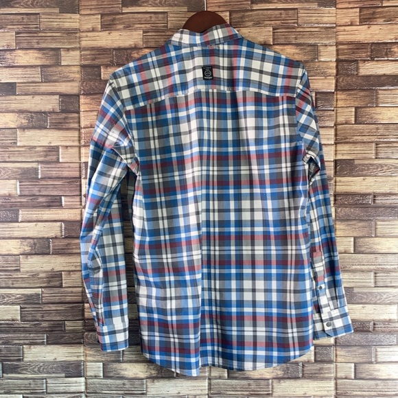 Pre Owned Wrangler ATG Mens Regular Fit Plaid Button Up Shirt Size Medium - Picture 2 of 9